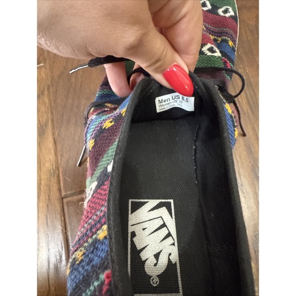 Vans Baja Reggae Rasta Sneakers Women 10 Tribal Aztec Southwestern Lace Up Skate - Picture 7 of 7